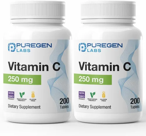 Vista 8 de Puregen Labs Vitamina C de 250 mg apoya un sistema inmunológico saludable y protección antioxidante, sin OMG, sin gluten, fabricado en Estados