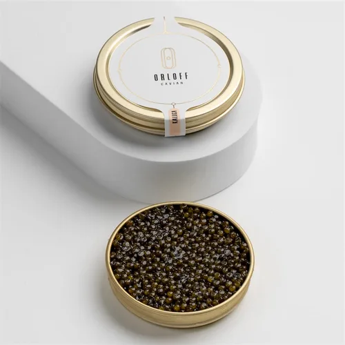 Vista 2 de ORLOFF Kaluga Sturgeon Caviar Negro - 1.75 oz / 50 g - Kaluga Malossol Roe - ENVÍO POR LA NOCHE