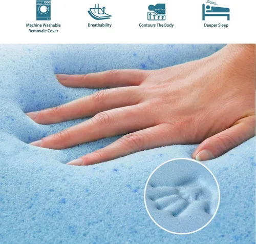 Vista 4 de Repuesto de colchón de espuma viscoelástica de 4.7 pulgadas con funda lavable para sofá cama y sofá cama, tamaño matrimonial, certificado