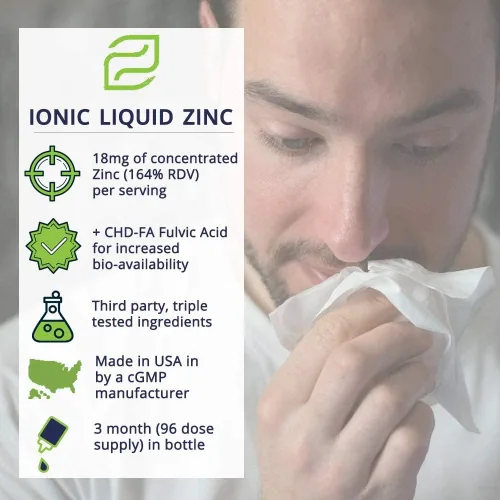 Vista 4 de Zinc iónico líquido Suministro para 96 días Fomenta la piel clara Energía sostenida Apoyo inflamatorio natural