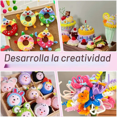 Vista 8 de URSDIART Limpiapipas a granel 1000 unidades, 20 colores surtidos tallos de chenilla Mezcla