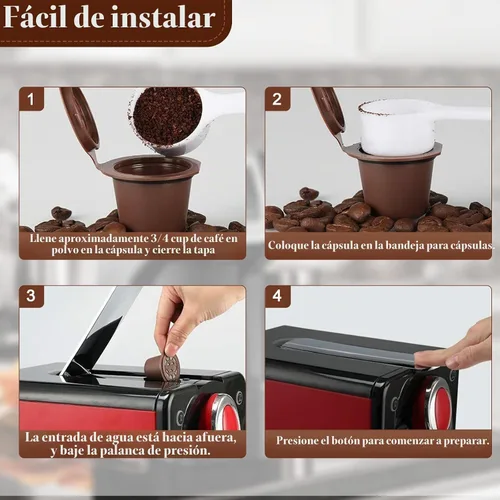 Vista 3 de Cápsulas de café reutilizables recargables para tazas Nespresso