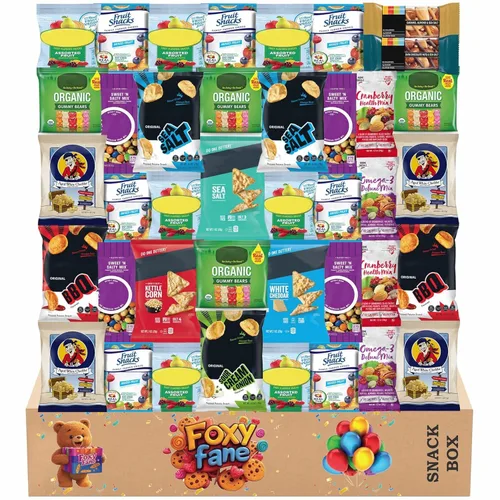 Vista 6 de Foxy Fane Caja de aperitivos saludables sin gluten de 40 unidades – Paquete de regalo premium para vacaciones, Navidad y Año Nuevo lleno de papas