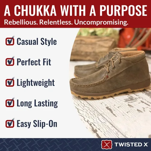 Vista 5 de Twisted X Chukka - Zapatos de conducción para mujer, Bombardeo