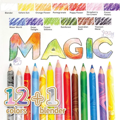 Vista 5 de Lápices de colores KOH-I-NOOR MAGIC Jumbo, (perfil triangular, paquete de 13)
