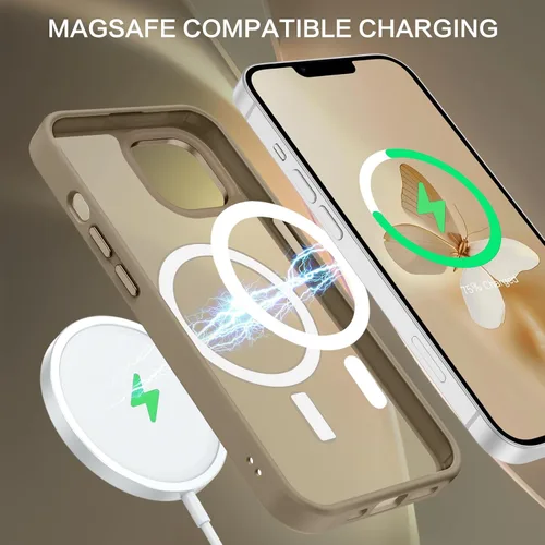 Vista 2 de BENTOBEN Funda magnética para iPhone 14 Plus, compatible con MagSafe, translúcida mate, esmerilada, delgada, ligera, a prueba de golpes