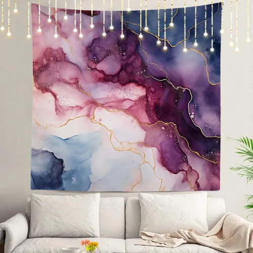 Vista 23 de Shrahala Modern Abstract Artwork Wall Tapestry, Orange Black Beige Wall Hanging Large Tapestry Decoration Polyester Fiber White Hem Around for Dorm