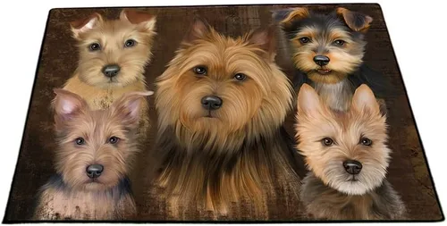 Vista 28 de Doggie of the Day Australian Terrier Dogs Floor Mat - 4th of July Independence Day - Best Dog Doormat - Protector Decor - Unique Portrait Art