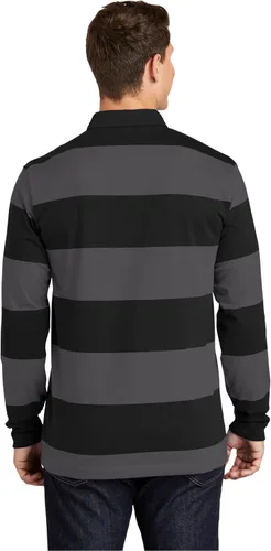 Vista 3 de SPORT-TEK Polo de rugby clásico unisex de manga larga Camisa con cuello para hombres y mujeres, ajuste relajado para uso casual y trabajo