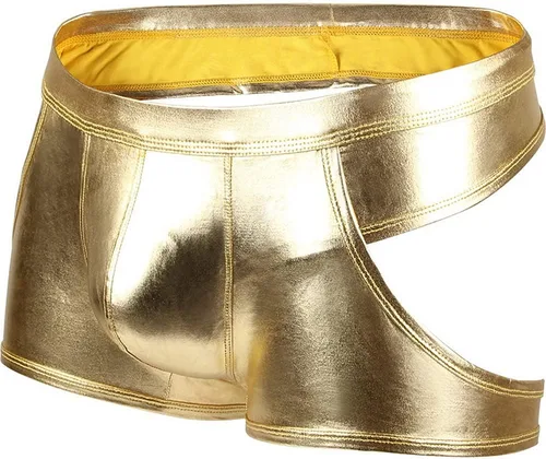 Vista 7 de Calzoncillos bóxer metálicos brillantes para hombre, ropa interior sin fondo