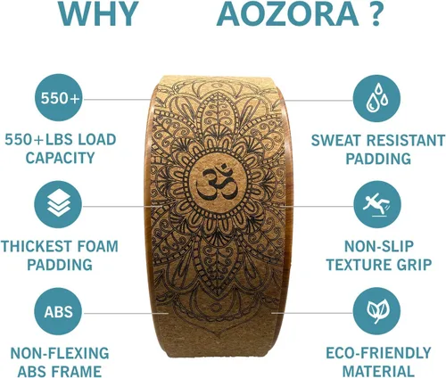 Vista 3 de Aozora Yoga Wheel 13" with Most Detailed Book Step by Step Guide on How to Do 30+ Poses! Perfect for Stretching and Improving Backbends