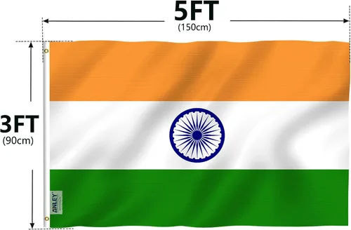 Vista 7 de Bandera de India de 3 x 5 pies