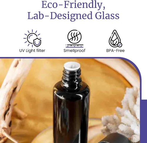 Vista 7 de Infinity Jars Botella de vidrio ultravioleta negro de 1.7 fl oz (1.7 fl oz) de vertido lento, paquete de 3