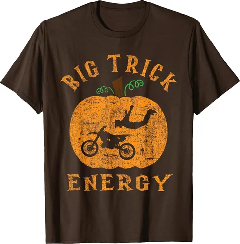 Vista 23 de Dirt Bike Motocross Halloween - Pumpkin Jack O Lantern T-Shirt Asphalt Grey