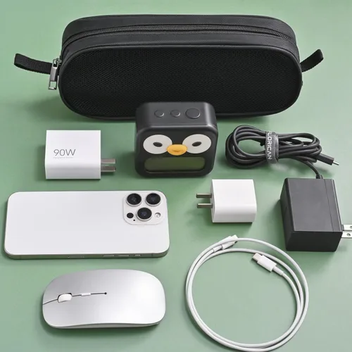 Vista 4 de Funda para cargadores de laptop, bolsa de malla con cremallera para accesorios electrónicos para laptop, tableta, alimentación, mouse, cable