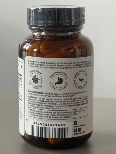 Vista 6 de BIOMA GLP-1 Booster - Suplemento natural para el control del apetito con probióticos, prebióticos y postbióticos clínicamente probados, apoya