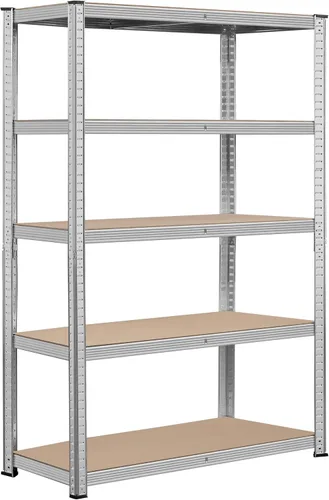 Vista 13 de Topeakmart Estantes utilitarios de 5 niveles, estantes de almacenamiento de metal, estanterías ajustables, montaje sin tornillos, estantes de Negro