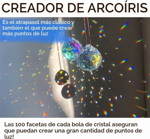 Vista 3 de STINO - 2 piezas prismas atrapasoles de bola de cristal de 4cm, atrapasoles colgantes con prisma de vidrio, creador de arcoíris para ventanas