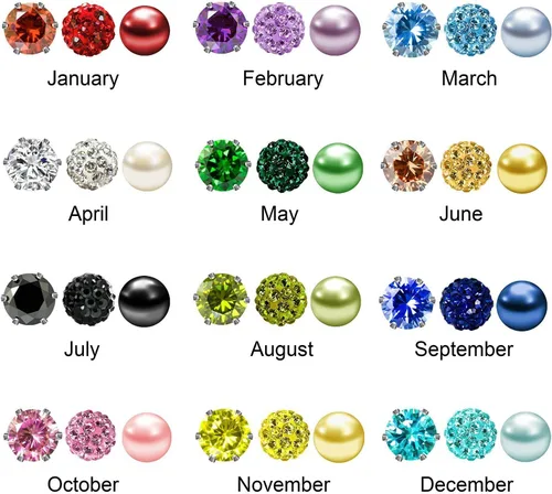 Vista 6 de JewelrieShop - Juego de aretes de tuerca de acero inoxidable con circonitas cúbicas y perlas de imitación, 3 pares de 0.236 in
