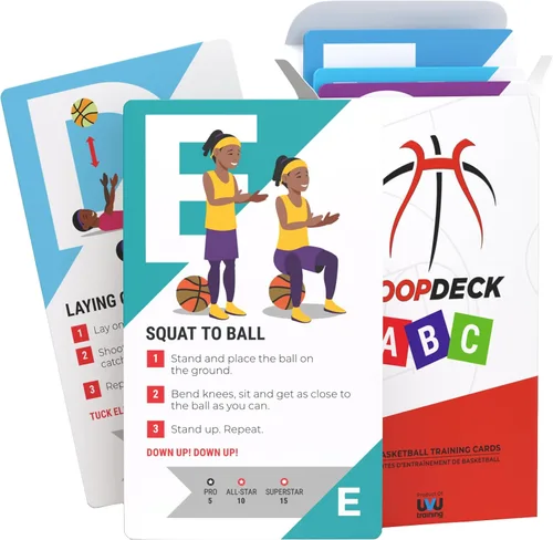 Vista 7 de Kick Deck HoopDeck de UVU Training - Programa de entrenamiento de baloncesto de 52 cartas para todos los niveles de habilidad y edades - Desarrollo