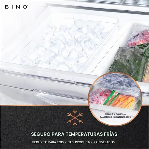Vista 6 de BINO Contenedores de almacenamiento de plástico, grandes, paquete de 2 de The Lucid Collection, contenedores multiusos, asas integradas, libres