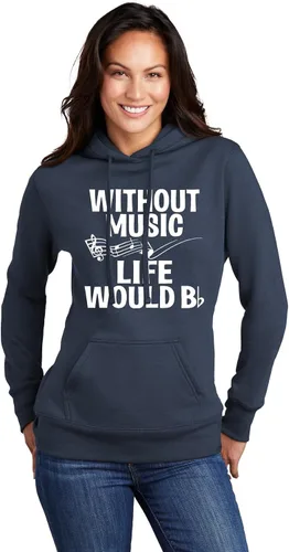 Vista 9 de Go All Out Sudadera con capucha para hombre y mujer sin música Life Would B Flat Funny Music Lovers Granate