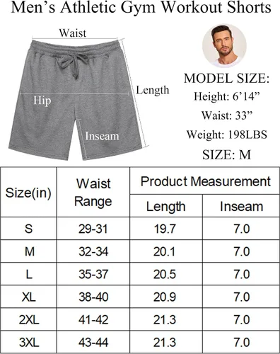 Vista 6 de COOFANDY Pantalones cortos deportivos para hombre, paquete de 2 pantalones cortos de entrenamiento deportivo de 7 pulgadas con bolsillos