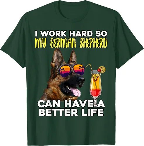 Vista 40 de Camiseta I Work Hard So My German Shepherd Can Have A Better Life Negro