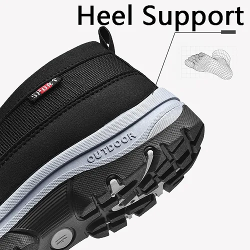 Vista 6 de Mocasines de lona sin cordones con soporte de arco para hombre, para exteriores, informales, antideslizantes, ortopédicos, planos, zapatos