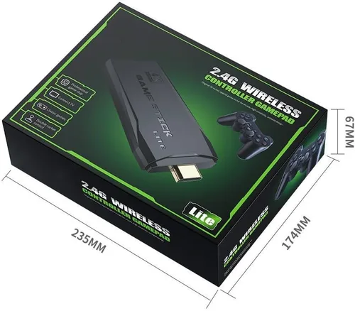 Vista 7 de M8 Wireless Game Console with 20000 Built-in Games, 2.4G Wireless Controllers, HDMI HD Output, Plug and Play TV Video Game System, 64GB Memory, Black