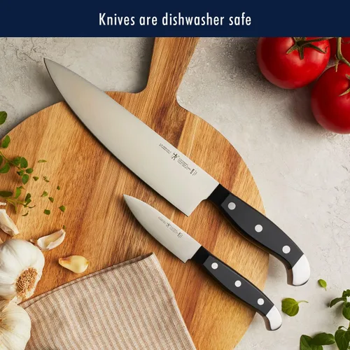 Vista 9 de HENCKELS Juego de 12 piezas de alta calidad con cuchillos llamativos y soporte, afilados como una navaja, diseñados en Alemania con más de 100 años