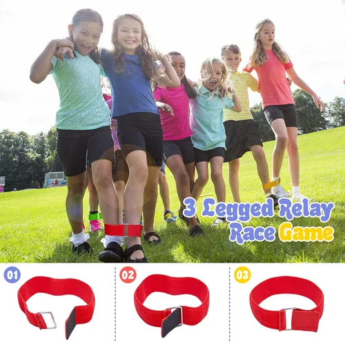 Vista 5 de Redllo 26 bolsas de carreras de sacos de patatas para juegos al aire libre para niños y adultos, bandas de carreras de 3 patas, con huevos