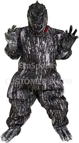 Vista 5 de EraSpooky - Disfraz de dinosaurio monstruo para hombre color gris