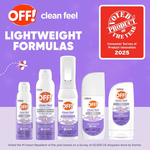 Vista 6 de OFF! Clean Feel - Gel transparente repelente de insectos con 20% de picaridina, protección sin DEET contra mosquitos y garrapatas, control de plagas
