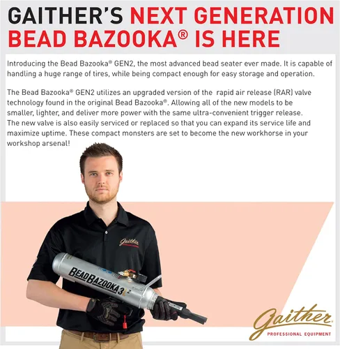 Vista 7 de Gaither Bazooka Manual de Talón - 2ª Generación, Herramienta de Asentamiento de Talón con Liberación Rápida de Aire, para Vehículos de Pasajeros