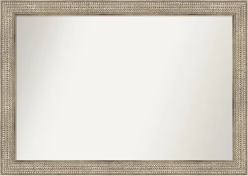 Vista 327 de Amanti Art Espejo de baño plateado para sobre fregadero, 26 x 26 pulgadas, espejo cuadrado de níquel pulido, marco de madera tradicional mediano, se