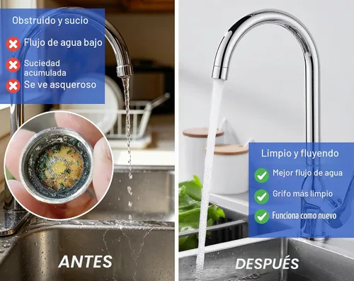 Vista 5 de Llave aireadora de grifo de acero inoxidable 304 mejorada 2025 – Ajuste universal para 6 tamaños (M16.5, M18.5, M21.5, M24, Junior, Regular)