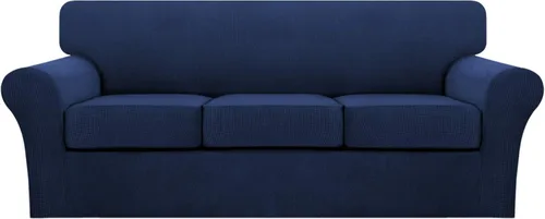Vista 44 de Turquoize 2 fundas para sillas de sala de estar, funda de sofá con fundas de cojín individuales, funda de muebles para sillas (silla, beige biscotti)