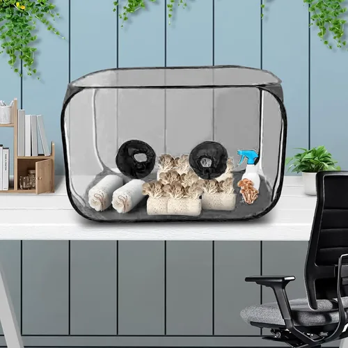 Vista 8 de Still Air Box, kit de cultivo de hongos, caja de aire portátil compacta para amantes de los hongos, cámara de fructificación de hongos para Negro