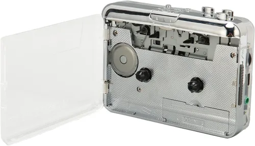 Vista 9 de Zyyini Reproductor de cassette portátil, reproductor de cinta de cassette compacto, función de marcha atrás automática, con conector