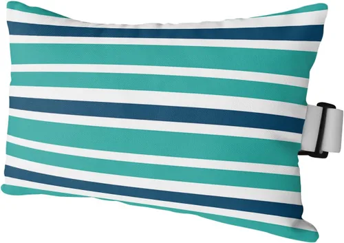 Vista 16 de T&H XHome Almohada de exterior para tumbona, diseño geométrico simple de rayas, impermeable, almohada lumbar con correa elástica ajustable