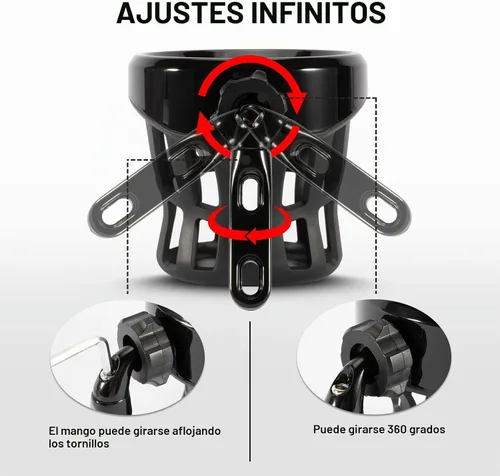 Vista 4 de PSLER - Soporte para vaso de bebida para motocicleta, soporte para Touring Goldwing negro