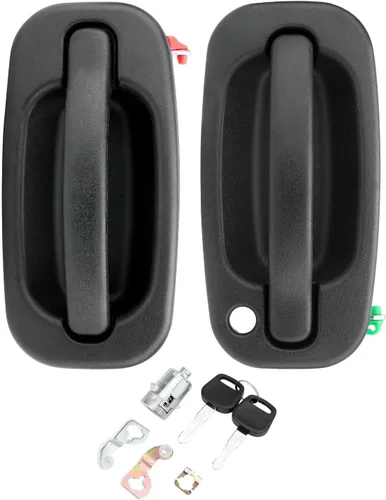Vista 12 de Manija de puerta exterior sin llave, compatible con Chevy Silverado Suburban Tahoe Avalanche 1999-2007, GMC Sierra Yukon, Cadillac Escalade, lado
