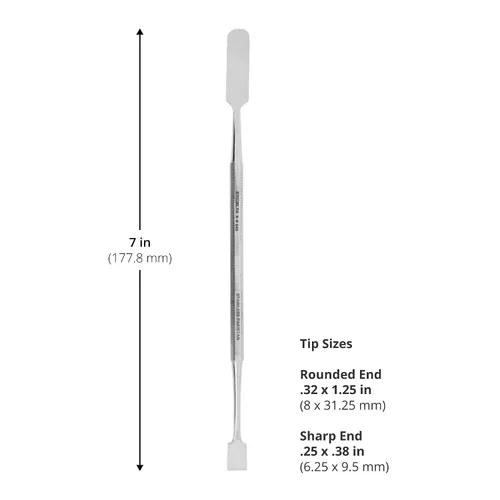 Vista 2 de Excelta Espátula de doble extremo, acero inoxidable, 7 pulgadas Herramienta versátil para macetas, raspar y mezclar epoxi, intermedio