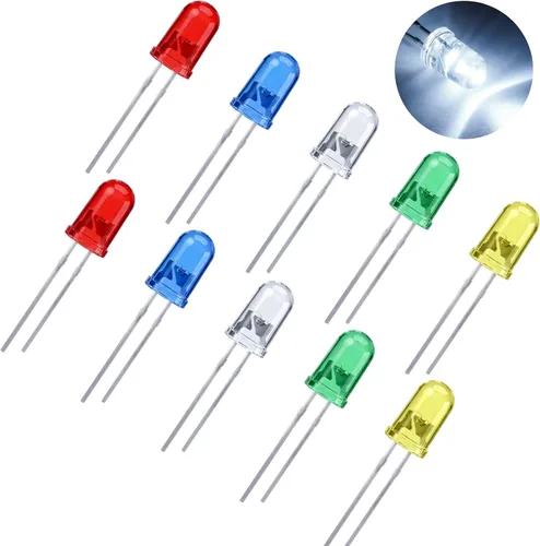 Vista 10 de EBOOT Kit surtido de 100 bombillas LED transparentes, diodos de emisión de luz, 0.2 pulgadas (5 colores)