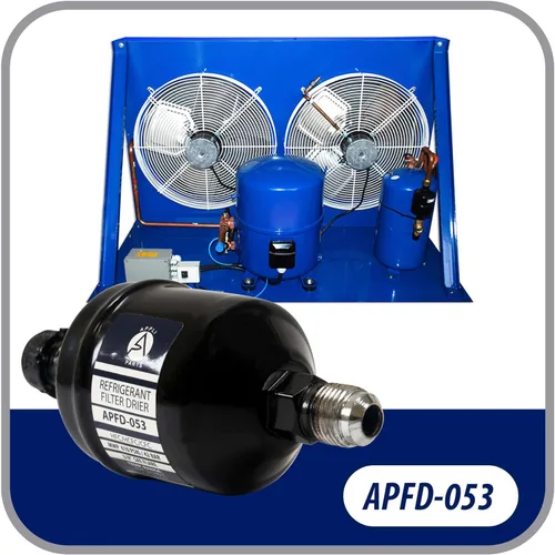 Vista 2 de Appli Parts APFD-053 3/8 pulg. Filtro Secador de Línea Líquida Refrigerante AC para Refrigeración HVAC 053 Conexión SAE Flare universal