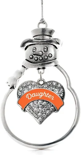 Vista 76 de Inspired Silver - Big Sis - Adorno de Navidad plateado - Adorno de árbol de Navidad con dije de corazón con circonita cúbica - Decoración colgante