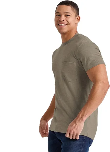 Vista 3 de Hanes Originals - Camiseta de cuello redondo, 100% algodón con bolsillo para hombre