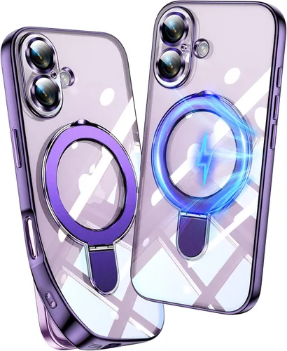 Vista 11 de Funda magnética para iPhone 14 Pro con soporte invisible [compatible con MagSafe] [protector completo de lente de cámara]