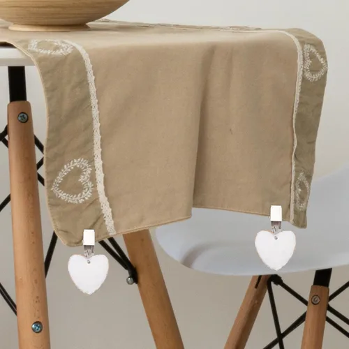 Vista 9 de Cabilock 4 piezas de clip de peso para mantel de corazón para mesas al aire libre, pesas de mantel con forma de corazón de piedra, clips de acero